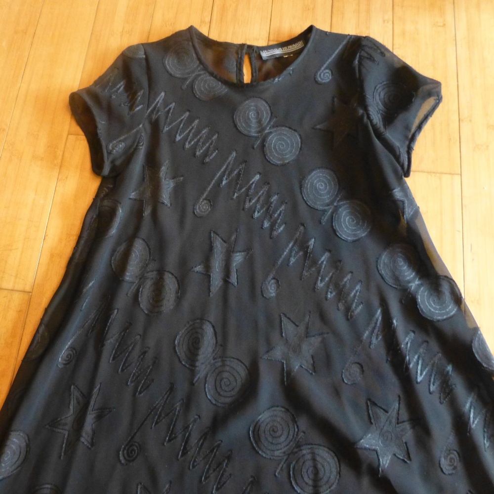 jessica howard seethru black chiffon dress